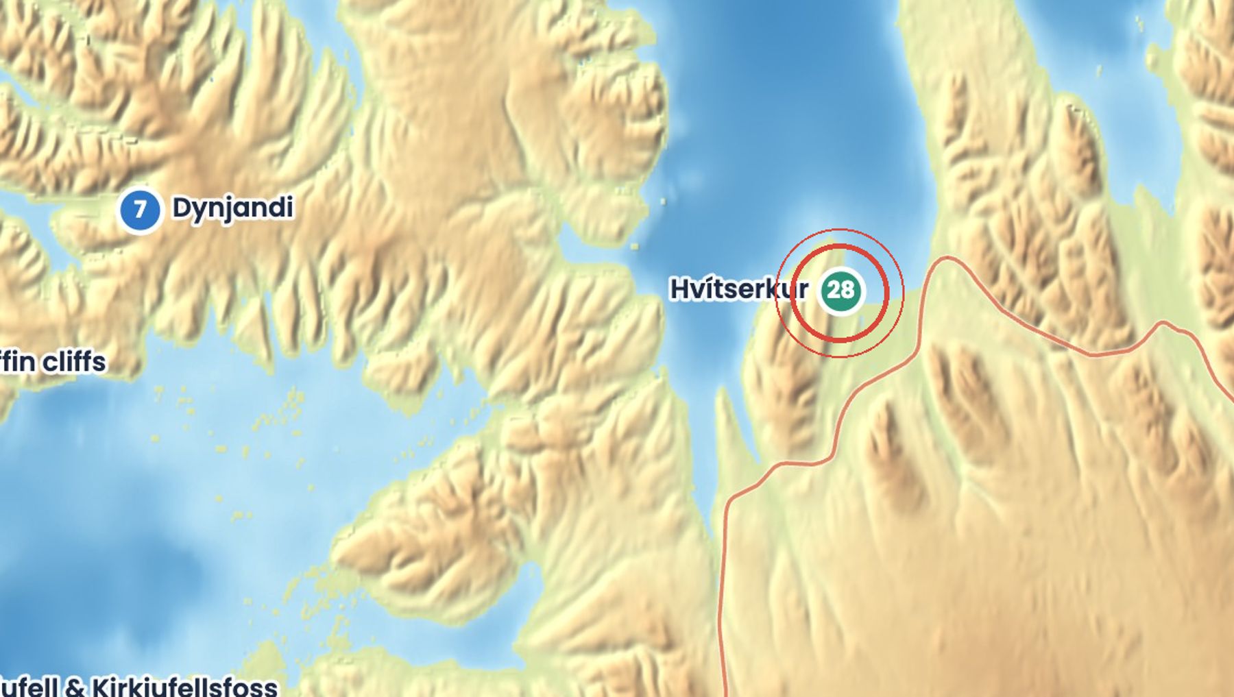 Discover Iceland map showing where Hvítserkur is